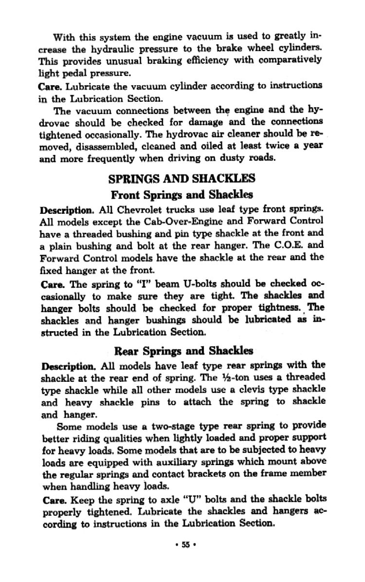 1954 Chevrolet Trucks Operators Manual Page 32